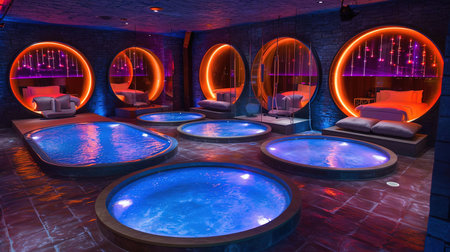 Step into the future of entertainment with a stateoftheart VR room Immerse yourself in a world of virtual reality interactive screens and cuttingedge gaming Neon accents add a playful touch to this modern setupの素材