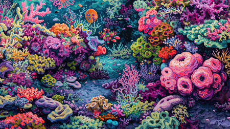 Experience the breathtaking beauty of an underwater world as divers and snorkelers discover vibrant coral reefs teeming with marine life Immerse yourself in the wonder and serenity of the marine ecosystemの素材
