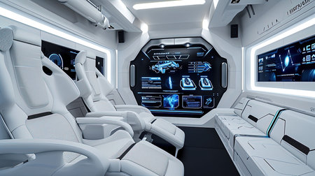 Step into the future of entertainment with a stateoftheart VR room Immerse yourself in a world of virtual reality interactive screens and cuttingedge gaming Neon accents add a playful touch to this modern setupの素材