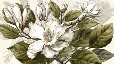 Add elegance and sophistication to your project with this beautiful and unique flower illustration Perfect for any creative endeavorの素材