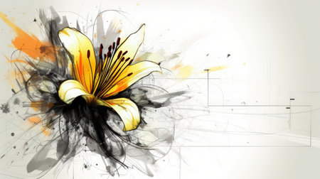 Add elegance and sophistication to your project with this beautiful and unique flower illustration Perfect for any creative endeavorの素材
