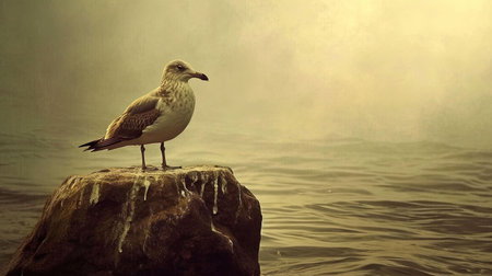 Spectacular softedged image of bird watching over the water in a style reminiscent of Anton Mauve and Charles Tunnicliffe Serene and harmonious with hyperrealistic water Job ID 55566d31e4db4921b80825d716c927fdの素材