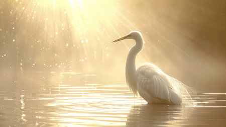 Spectacular softedged image of bird watching over the water in a style reminiscent of Anton Mauve and Charles Tunnicliffe Serene and harmonious with hyperrealistic water Job ID 55566d31e4db4921b80825d716c927fdの素材
