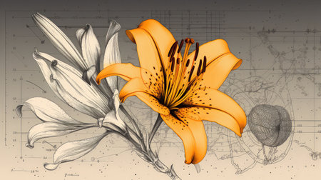 Add elegance and sophistication to your project with this beautiful and unique flower illustration Perfect for any creative endeavorの素材