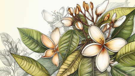 Add elegance and sophistication to your project with this beautiful and unique flower illustration Perfect for any creative endeavorの素材