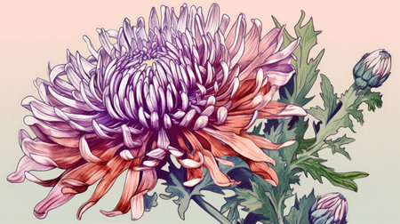 Add elegance and sophistication to your project with this beautiful and unique flower illustration Perfect for any creative endeavorの素材
