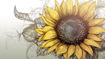 Add elegance and sophistication to your project with this beautiful and unique flower illustration Perfect for any creative endeavorの素材