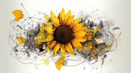 Add elegance and sophistication to your project with this beautiful and unique flower illustration Perfect for any creative endeavorの素材