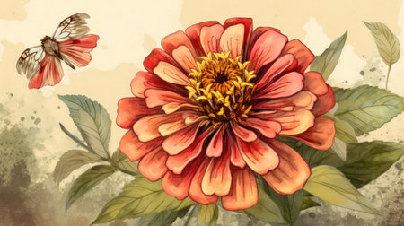 Add elegance and sophistication to your project with this beautiful and unique flower illustration Perfect for any creative endeavorの素材