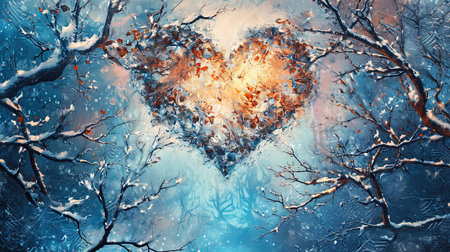 A beautiful kaleidoscopic image of winter scenery that evokes feelings of romance and nostalgia The intricate details and dark undertones create a lovely and captivating artworkの素材