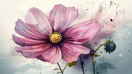 Add elegance and sophistication to your project with this beautiful and unique flower illustration Perfect for any creative endeavorの素材