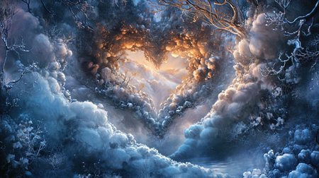 A beautiful kaleidoscopic image of winter scenery that evokes feelings of romance and nostalgia The intricate details and dark undertones create a lovely and captivating artworkの素材