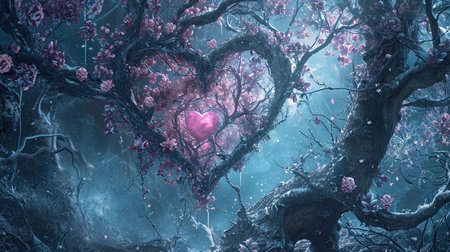 A beautiful kaleidoscopic image of winter scenery that evokes feelings of romance and nostalgia The intricate details and dark undertones create a lovely and captivating artworkの素材