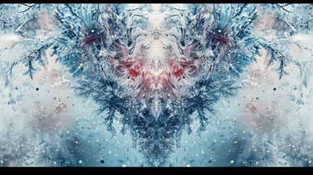 A beautiful kaleidoscopic image of winter scenery that evokes feelings of romance and nostalgia The intricate details and dark undertones create a lovely and captivating artworkの素材