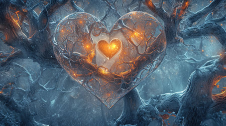 A beautiful kaleidoscopic image of winter scenery that evokes feelings of romance and nostalgia The intricate details and dark undertones create a lovely and captivating artworkの素材