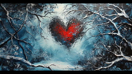 A beautiful kaleidoscopic image of winter scenery that evokes feelings of romance and nostalgia The intricate details and dark undertones create a lovely and captivating artworkの素材