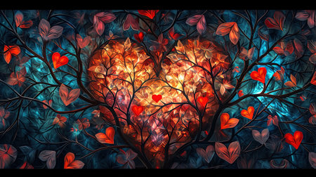 A beautiful kaleidoscopic image of winter scenery that evokes feelings of romance and nostalgia The intricate details and dark undertones create a lovely and captivating artworkの素材