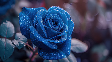 A captivating image of a heartshaped blue rose with a heart in the middle created in the style of enchanting realms The bioluminescence adds an extra touch of beauty to this 32k UHD image The sgrafitto technique enhances the intricate details Truly a beautiful chaos captured in this imageの素材