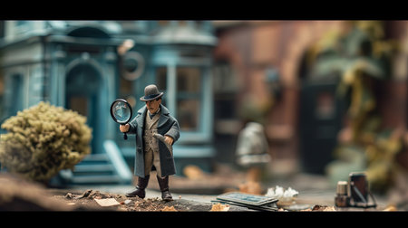 A mini detective explores a world of oversized clues searching for answers with his magnifying glass in hand Dive into this perspective-bending mysteryの素材