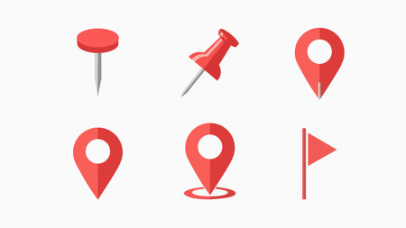 Sleek location pin icon for apps, websites. Ideal for travel, delivery, or navigation projects. Communicate location with a modern, engaging design.のイラスト素材
