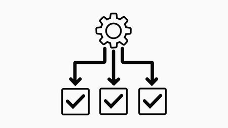 Boost productivity and streamline operations with this clear workflow icon. Perfect for illustrating efficient processes, task completion, and strategic planning.のイラスト素材