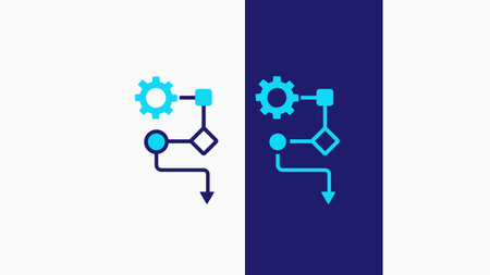 Visualize complex processes with these clean, modern flowchart icons. Ideal for illustrating workflow, automation, and strategic business operations.のイラスト素材