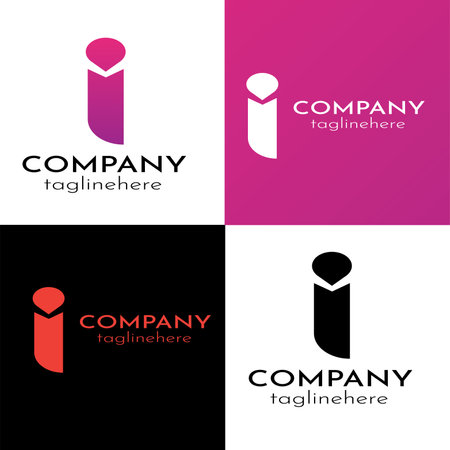 Letter I logo design template elements icon set. Can be used for your application or corporate identity.のイラスト素材