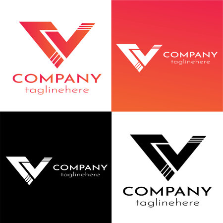 Letter V logo icon design template elements. Can be used for business, finance, presentation, education, web sites.のイラスト素材