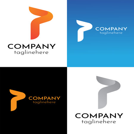 company logo icon element template alphabet letter p business corporate vector icon symbolのイラスト素材