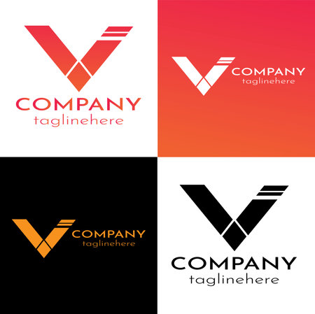 Letter V logo icon design template elements, business sign, vector illustrationのイラスト素材