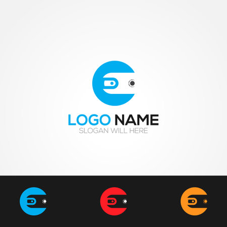 Alphabetical logo design with creative typography vector. Letter Cのイラスト素材