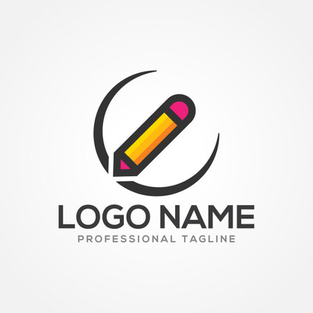 Pencil logo design vector template. Creative and education logo design.のイラスト素材
