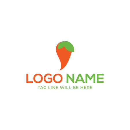 Carrot logo design template. Vector illustration. Food logo template.のイラスト素材