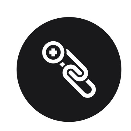 Medical cross and chain icon on the white background. Vector illustration.のイラスト素材