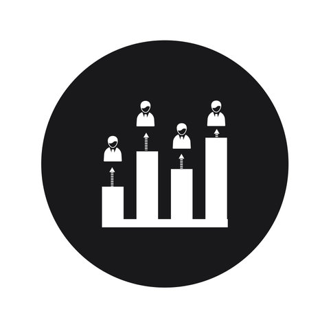 Business graph icon on the white background. Vector illustration. Eps 10.のイラスト素材