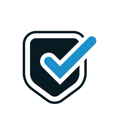 Shield Check Mark Icon. Flat Color Design. Vector Illustration.のイラスト素材