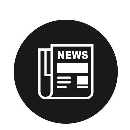 Newspaper icon on the black background. Vector illustration. Eps 10.のイラスト素材