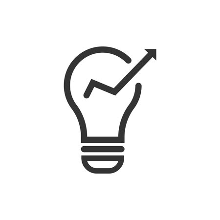 Bulb icon in flat style. Lightbulb vector illustration on white isolated background. Idea business concept.のイラスト素材