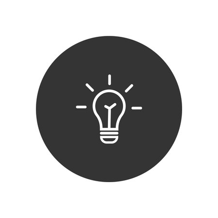 Light bulb icon in flat style. Idea vector illustration on white isolated background. Idea business concept.のイラスト素材