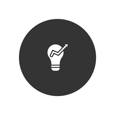 Light bulb with graph icon. Idea symbol. Flat design. Vector illustrationのイラスト素材