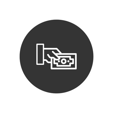 Money icon in flat style. Vector illustration on white isolated background.のイラスト素材