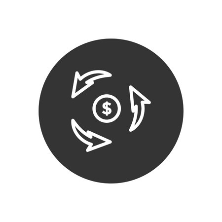 Money exchange icon in flat style. Vector illustration on white isolated background.のイラスト素材