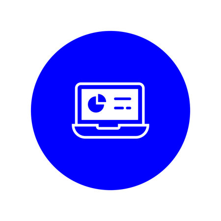 vector illustration of business and finance icon Laptop computer with pie chartのイラスト素材