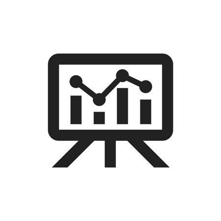 Chart icon in flat style. Graph vector illustration on white isolated background. Analytics business concept.のイラスト素材