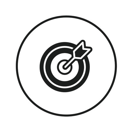 Target with arrow icon. Simple vector illustration. Flat design style.のイラスト素材