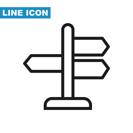 Road sign icon. Line style. Vector illustration. EPS 10.のイラスト素材