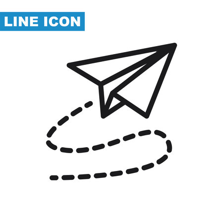 Paper plane line icon. Simple vector illustration. Paper plane outline symbol.のイラスト素材