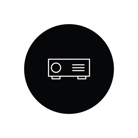 video projector icon over white background, line block style, vector illustrationのイラスト素材