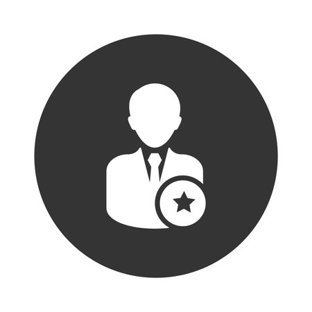 user avatar with star icon, vector illustration. Flat design style.のイラスト素材