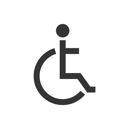 Disabled icon in flat style. Handicap vector illustration on white isolated background. Disabled business concept.のイラスト素材
